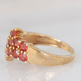 Anello in oro giallo 9K con pietre rosse
