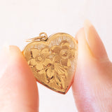 Ciondolo portafoto vintage con lamina in oro giallo 9K su metallo, anni ‘50/‘60