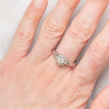 Anello a fiore vintage in platino con diamanti di taglio brillante (0.50ctw), anni ‘60/‘70