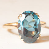 Anello da cocktail vintage in oro giallo 9K con spinello sintetico (5.80ct ca.), anno 1995