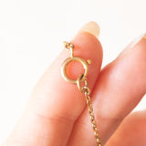 Collana vintage in oro giallo 9K con paste di vetro verdi e imitazioni di perle bianche, anni ‘70