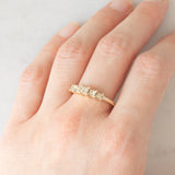 Veretta vintage in oro giallo 14K con diamanti fancy brown di taglio princess (1ctw ca.), anni ‘90