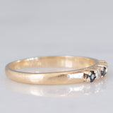 Veretta vintage in oro giallo 9K con zaffiri (0.12ctw ca.) e diamanti (0.04ctw ca.), anno 1988