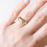 Trilogy gypsy vintage in oro giallo 8K con diamanti di taglio brillante (0.14ctw ca.), anni ‘70