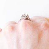 Solitario antico in platino con diamante di taglio brillante (0.59ct ca.), anni ‘30