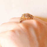 Anello vintage in oro giallo 9K con tanzaniti (1.10ctw ca.), anni ‘80/‘90