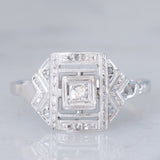 Solitario Art Déco in platino con diamanti, anni ‘30