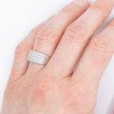 Anello a fascia in platino con pavé di diamanti di taglio brillante (1ctw), anni ‘80