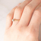 Solitario vintage in oro giallo 9K con diamante di taglio brillante (0.20ct ca.), anni ‘80/‘90