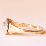 Anello a margherita vintage in oro giallo e bianco 9K con diamanti (0.05ctw ca.), anno 1987