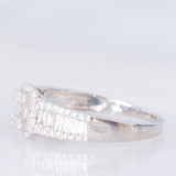 Anello a fascia vintage in platino con diamanti (0.50ctw), anni ‘80