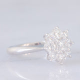 Anello a margherita in platino con diamanti (1ctw), anni ‘90