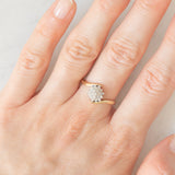 Anello a fiore vintage in oro giallo e bianco 9K con diamanti (0.15ctw ca.)