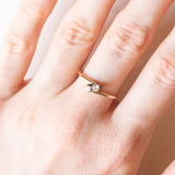 Anello Toi et Moi vintage in oro giallo 14K con diamanti di taglio vecchia Europa (0.20ctw ca.), anni ‘60/‘70