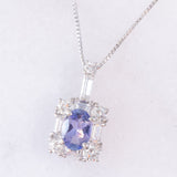 Collier vintage in platino con tanzanite e diamanti (0.62ctw)