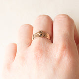 Anello antico vittoriano a forma di cintura con fibbia in oro giallo 9K, anno 1891-1892