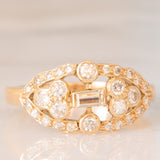 Anello vintage in oro giallo 18K con diamanti (0.62ctw ca.), anni ‘70/‘80