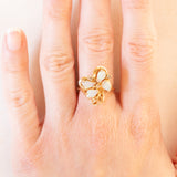Anello vintage a forma di farfalla in oro giallo 14K con con opali (0.60ctw ca.) e diamanti, anni ‘70