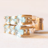 Orecchini vintage in oro giallo 9K con tormaline azzurre (1ctw ca.), anni ‘90