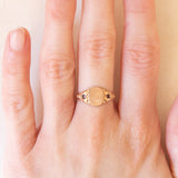 Anello da sigillo vintage in oro giallo 9K, anni ‘60