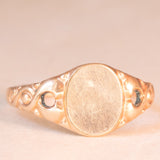 Anello da sigillo vintage in oro giallo 9K, anni ‘60