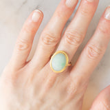 Anello vintage in oro giallo 18K con giada (8.50ct ca.), anni ‘70