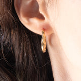 Orecchini a cerchio vintage in oro giallo 9K, anni ‘60/‘70