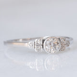 Anello Art Déco in oro bianco 14K con diamanti (0.28ctw ca.), anni ‘30