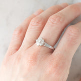 Anello a margherita vintage in platino con diamanti di taglio brillante (0.51ctw ca.), anni ‘70/‘80