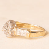 Anello vintage in oro giallo e bianco 9K con diamanti (0.40ctw ca.), anno 1994