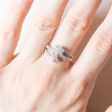 Anello vintage in oro bianco 18K con diamanti di taglio brillante (0.57ctw ca.), anni ‘90