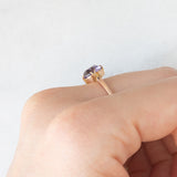 Solitario antico in oro rosa e giallo 9K con ametista (1.20ct ca.), anni ‘10/‘20