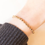 Braccialetto vintage con anelline in oro giallo 9K