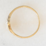 Anello vintage in oro giallo e bianco 9K con diamanti
