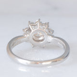 Anello a margherita vintage in platino con diamanti di taglio brillante (1.02ctw), anni ‘70/‘80