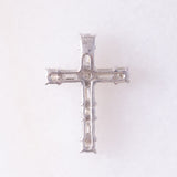 Ciondolo vintage a forma di croce in platino con diamanti (0.50ctw)