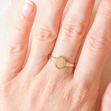 Anello da sigillo vintage in oro giallo 9K, anno 1956