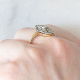 Anello antico in oro giallo 18K e argento con diamanti di taglio rosetta, primi del ‘900