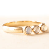 Trilogy vintage in oro giallo 14K con pietre di luna (0.40ctw ca.), anni ‘60/‘70