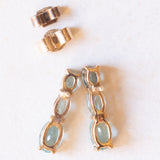 Orecchini vintage in oro giallo 9K con tormaline azzurre (1ctw ca.), anni ‘90