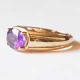 Anello a fascia vintage in oro giallo 9K con ametista (2.20ct ca.), anni ‘60/‘70