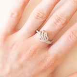 Anello vintage in oro bianco 9K con diamanti (0.25ctw ca.), anno 2009