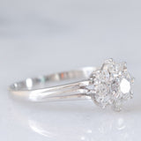 Anello a margherita vintage in platino con diamanti di taglio brillante (0.51ctw ca.), anni ‘70/‘80