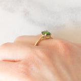 Solitario vintage in oro giallo 8K con cromodiopside (1ct ca.), anni ‘80