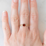 Solitario vintage in oro giallo 9K con granato (0.62ct ca.), anni ‘60/‘70