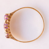 Anello vintage in oro giallo 9K con ametiste (0.50ctw ca.) e diamanti, anno 1990