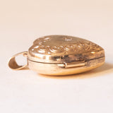 Ciondolo portafoto a forma di cuore in oro giallo 9K con diamante, anni ‘50