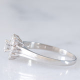 Anello a margherita vintage in platino con diamanti di taglio brillante (0.51ctw ca.), anni ‘70/‘80