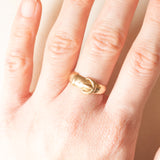 Anello antico vittoriano a forma di cintura con fibbia in oro giallo 9K, anno 1864