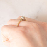 Solitario vintage in oro giallo 9K con diamante di taglio brillante (0.20ct ca.), anni ‘80/‘90